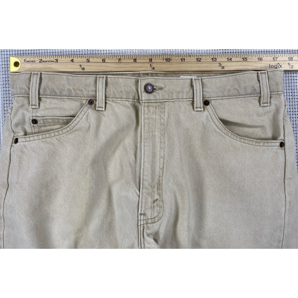 Vintage Levis 550 Orange Tab Jeans Men's 36 x 30 Beige USA 90's - Picture 3 of 8